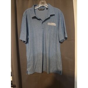 Travis Mathew Sonoma Raceway Blue Polo,‎ Men's Large Shirt, Racing Golf Polo